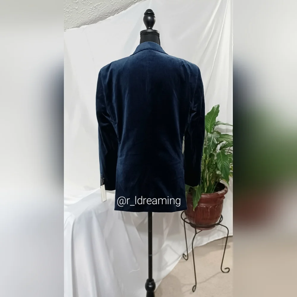 NWT Banana Republic Horizon Blue Men's Deep Blue Velvet Blazer Size 36R